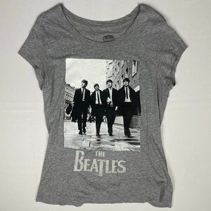The Beatles Gray T-Shirt Size Large Short Sleeve Tank Tee Cotton Apple Co 2015